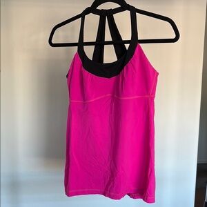 Lululemon Athletica Pink and Black Performance Tank Top